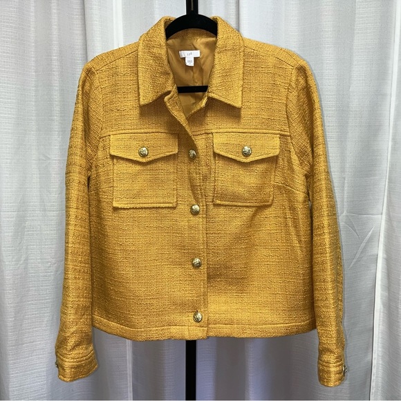 J.Jill Modern Tweed Jacket in honey | size Medium - Picture 1 of 9